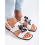 Komfortní dámské  sandály bílé na plochém podpatku