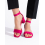 Luxusní  sandály růžové dámské na širokém podpatku