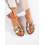 Pohodlné zlaté  sandály dámské bez podpatku