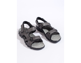 Módní šedo-stříbrné  sandály dámské na plochém podpatku