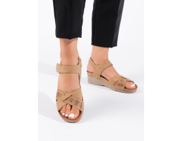 Luxusní dámské hnědé  sandály platforma