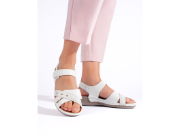 Pěkné  sandály bílé dámské platforma